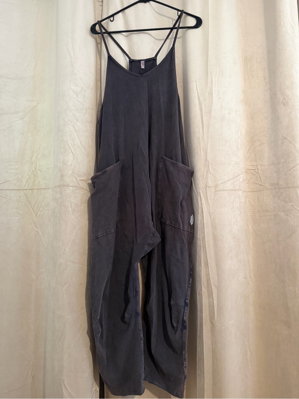FP Movement by Free People Charcoal Strappy Utility Jumpsuit